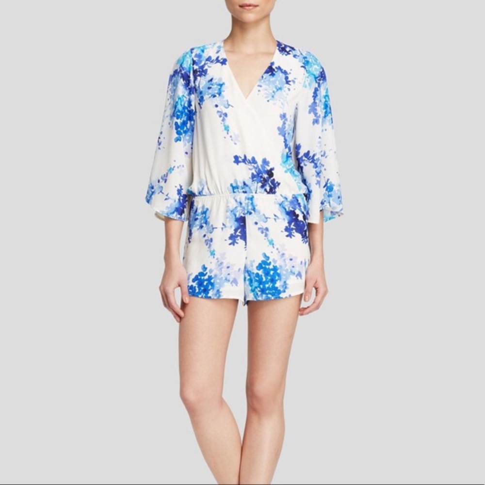 Olivaecous Blue Floral Romper